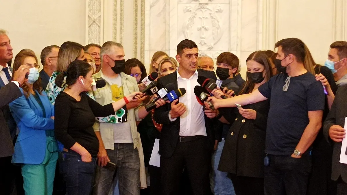 Nou protest AUR în Parlament față de neintroducerea moțiunii de cenzură la vot