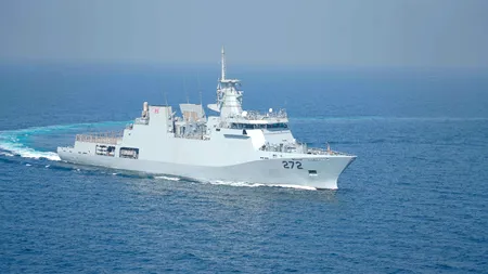 A fost lansată la apă a treia corvetă construită la „Damen” Galați pentru „Pakistan Navy”