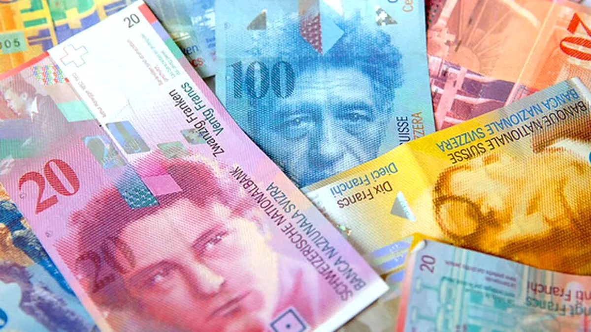 Moneda națională câștigă teren masiv, față de francul elvețian, în cotațiile BNR, de joi