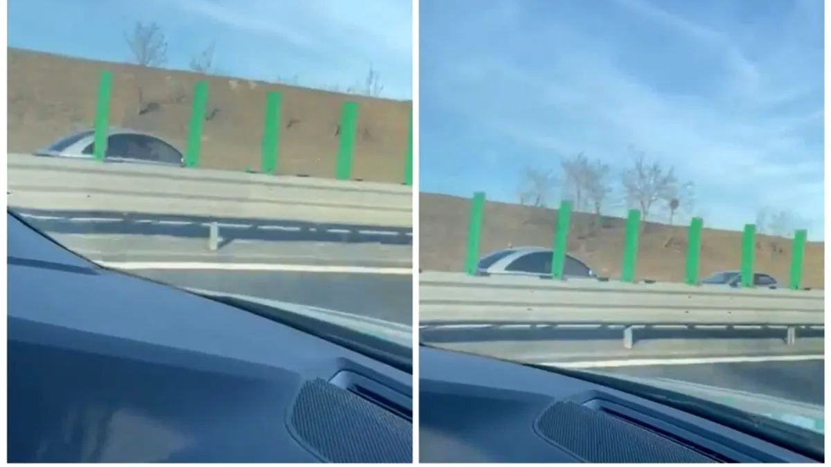 Șofer filmat pe contrasens pe Autostrada Constanța - București. Rula cu 120 km/oră (VIDEO)