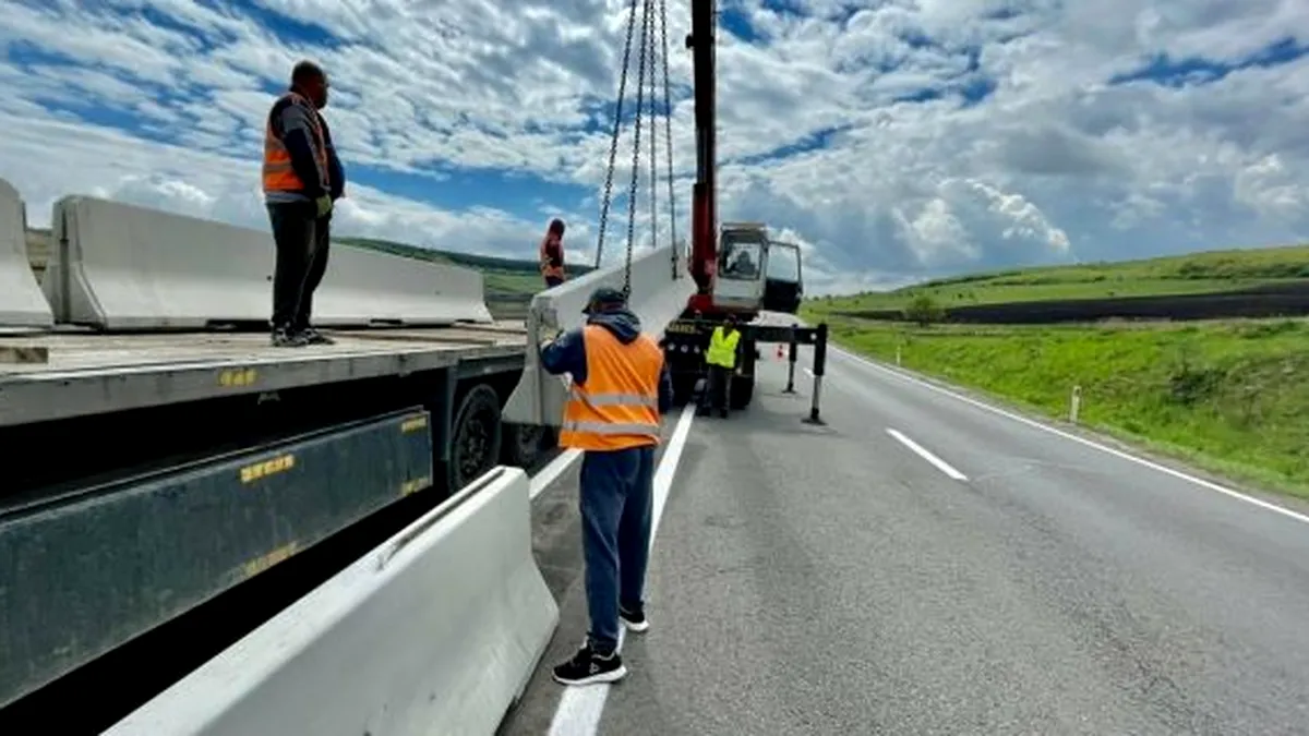 Lucrările de montare a separatoarelor mediane pe E85 după două tragedii consecutive