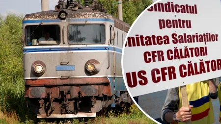 Angajaţii CFR protestează în faţa Ministerului Transporturilor