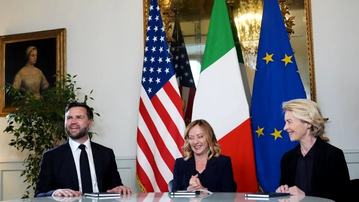 Roma: Giorgia Meloni, J.D. Vance și Von der Leyen, un pas înainte în comerțul UE-SUA