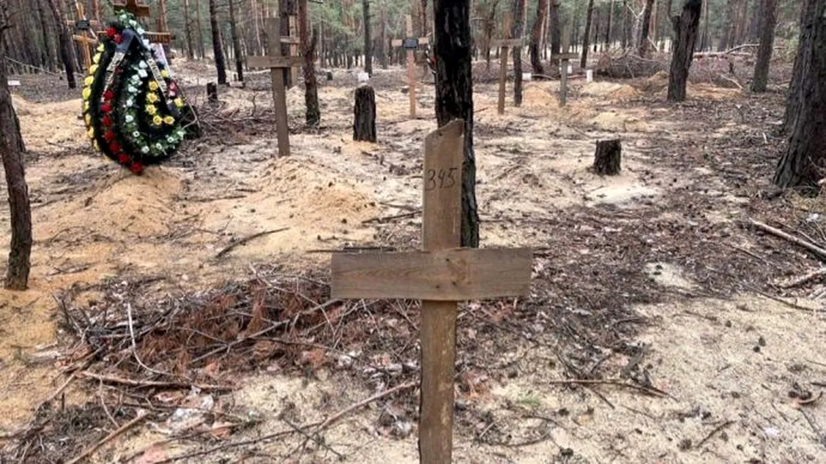 Noi orori ale ocupației rusești în Ucraina: Peste 440 de cadavre într-o pădure