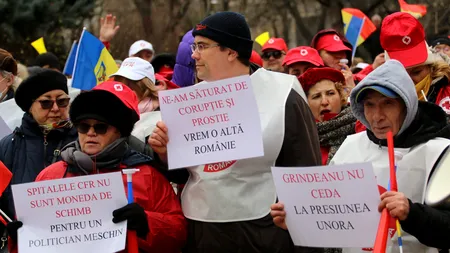 Angajații de la spitalele CFR au ieșit în stradă. Miting de amploare la Ministerul Transporturilor (FOTOREPORTAJ)