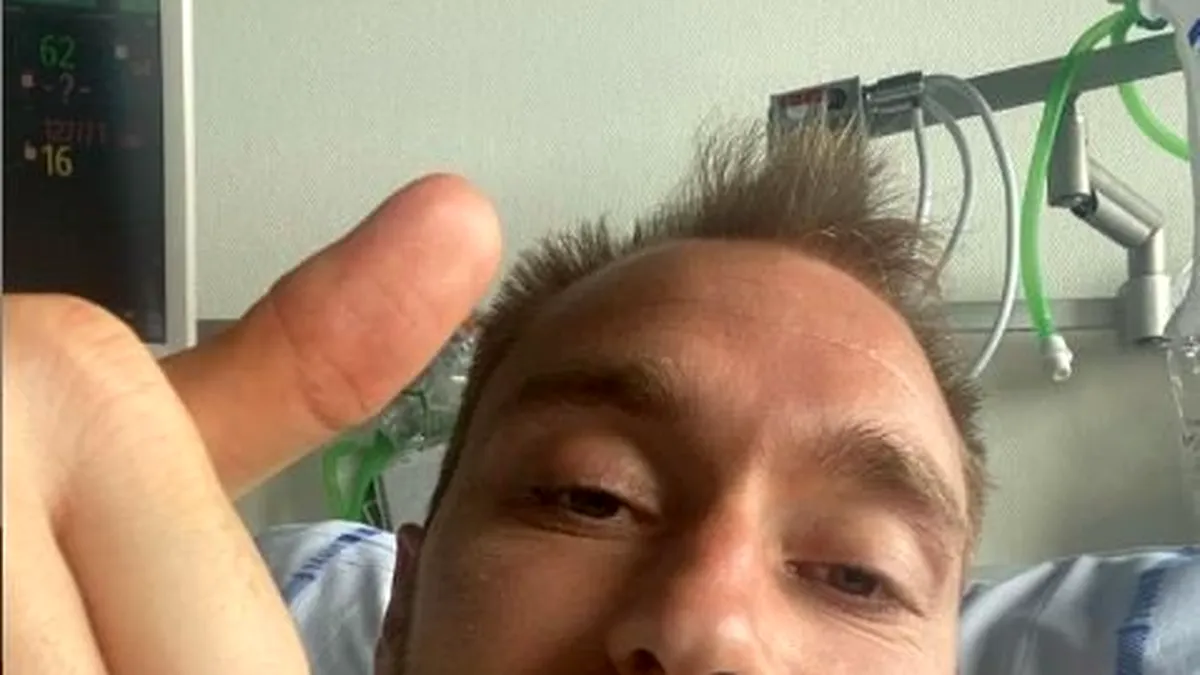 Prima fotografie cu Christian Eriksen din spital. Mesajul transmis de jucătorul Danemarcei