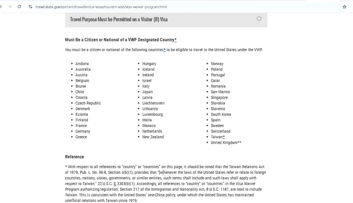 Departamentul de Stat al SUA a publicat lista cu țările care fac parte din programul Visa Waiver