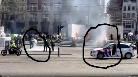 Un olandez s-a incendiat, cu tot cu mașină, în Piața Dam din Amsterdam (Video)