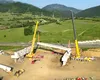 Primele grinzi produse în fabrica de la Sibiu au fost montate la viaductul Boița, cel mai mare de pe autostrada care traversează Carpații (VIDEO)