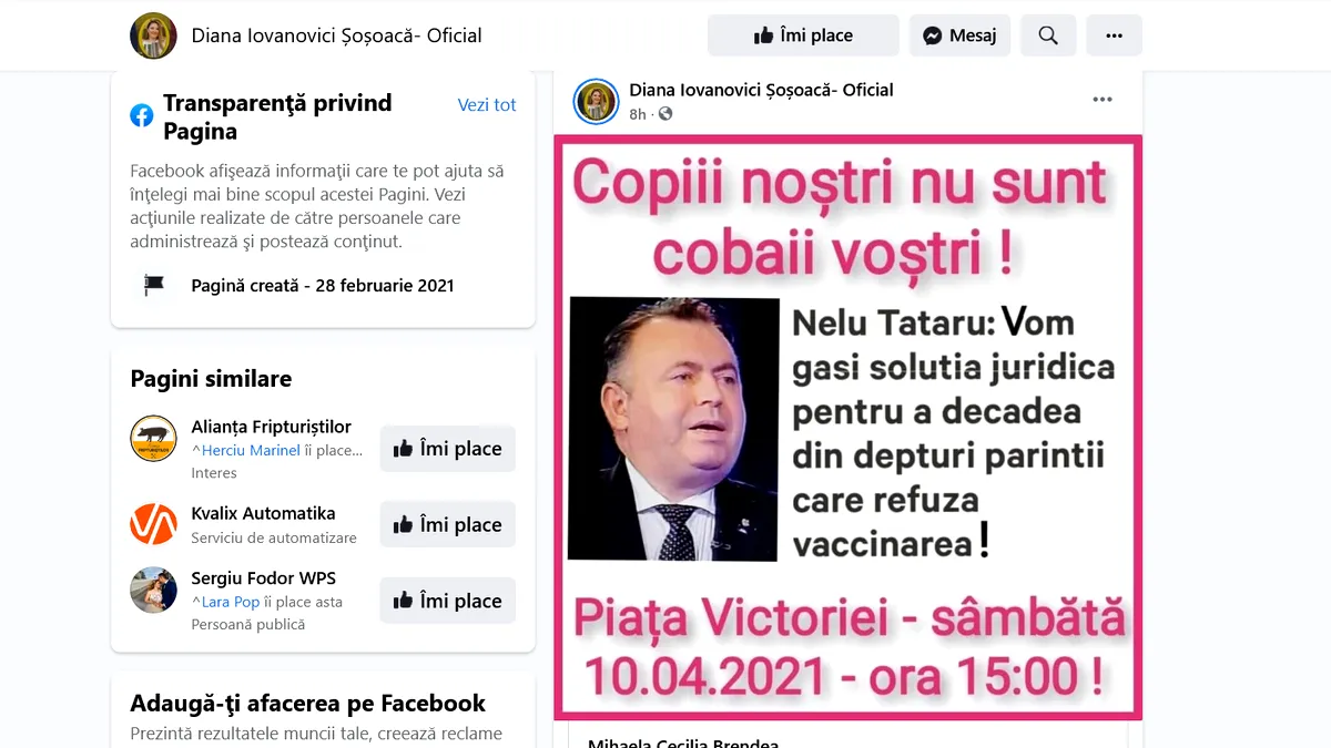 Diana Șoșoacă invită bucureștenii la noi proteste: „Copiii noștri nu sunt cobaii voștri!”