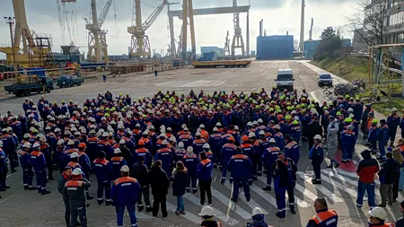 Protest spontan la Damen Shipyards Mangalia după trei luni de întârzieri salariale (VIDEO)