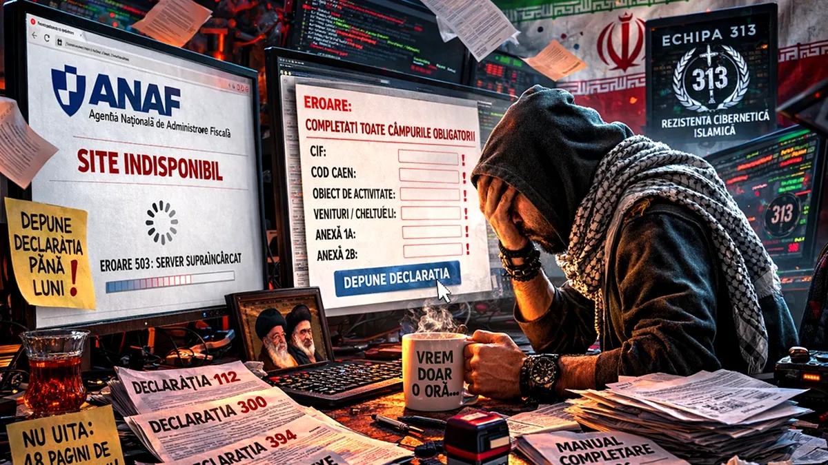 Hackerii Iranului au descoperit iadul birocratic: atac asupra site-ului ANAF revendicat de „Echipa 313”
