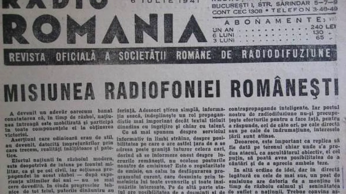 „Alo, alo, aici Radio Bucureşti!”. Cum și de unde s-a făcut prima transmisie a radioului public, acum 93 de ani (VIDEO)