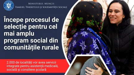 Ministerul Muncii lansează cel mai amplu program social pentru comunitățile rurale