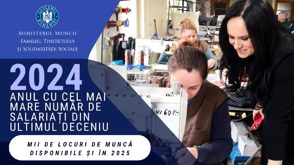 România a atins un număr record de salariați în 2024: Creștere semnificativă a locurilor de muncă disponibile
