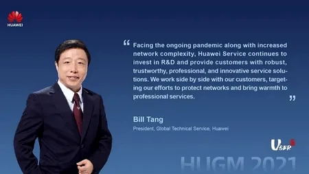 Bill Tang, Huawei: Facem eforturi de protejare și întreținere a rețelelor de comunicații prin serviciul Huawei