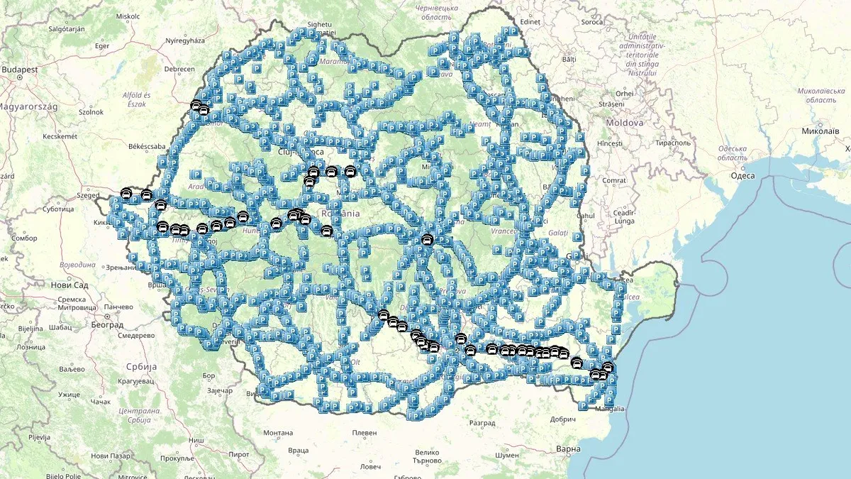 CNAIR a lansat aplicația pentru parcările și spațiile de servicii aferente drumurilor naționale și autostrăzilor