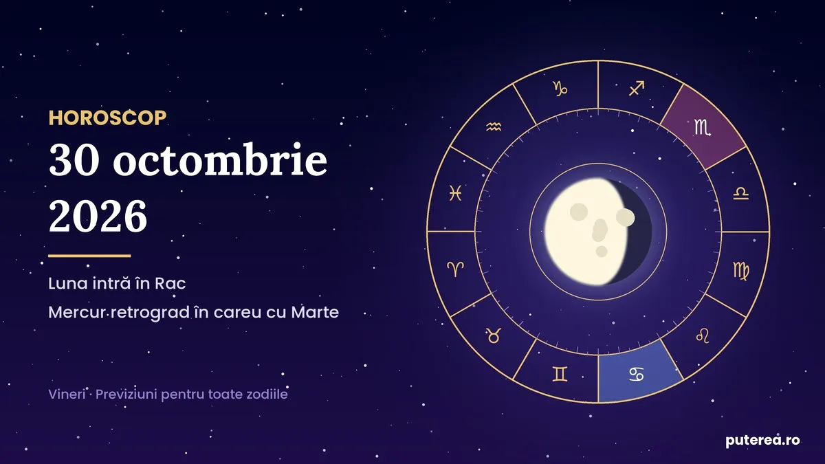 Horoscop 30 octombrie 2026. Zi cu emoțiile la suprafață și tensiuni la final de săptămână