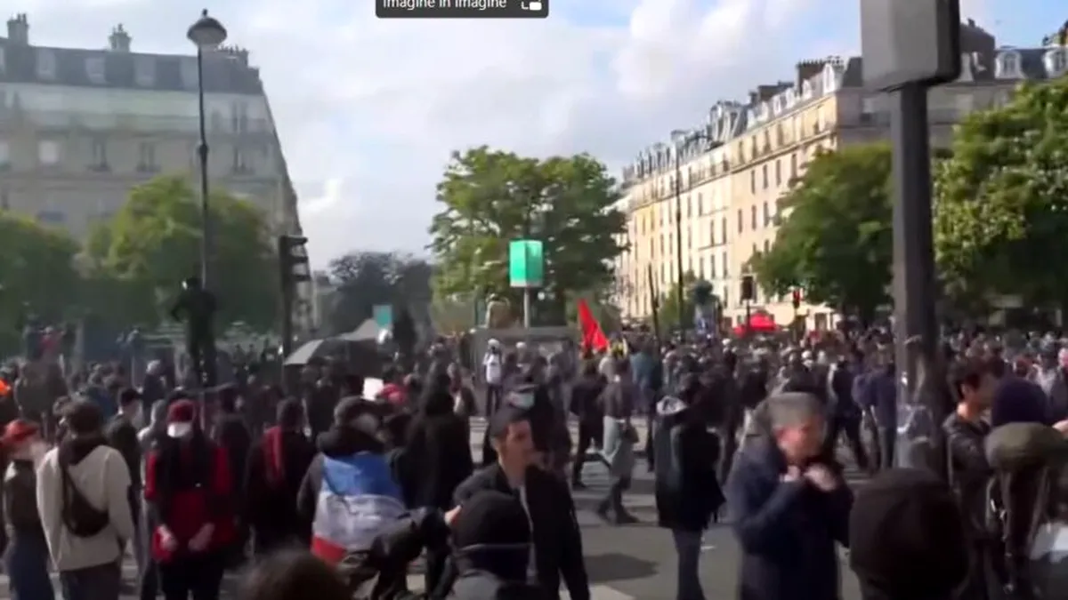 Ziua Muncii serbată cu proteste violente, în Franța. Mii de oameni au ieșit în stradă (VIDEO)