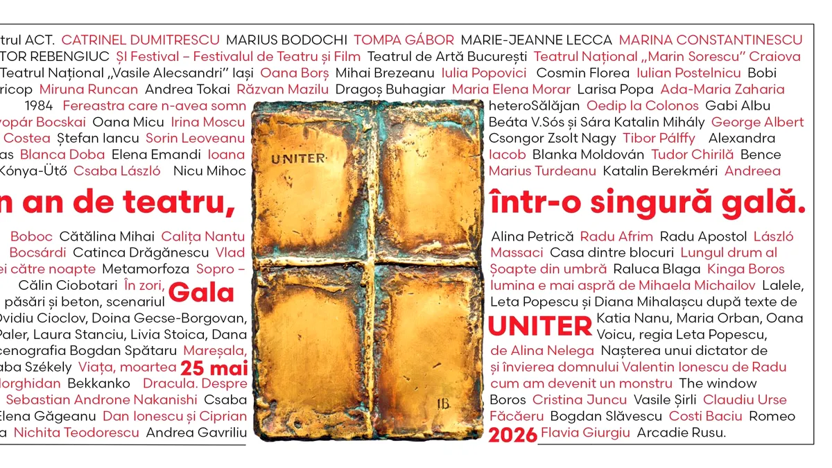 Teatrul românesc refuză să tacă: Gala Premiilor UNITER, ediția 34. Peste 300 de spectacole într-un an
