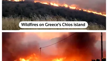 Foc într-o insulă din Grecia: autoritățile au evacuat mai multe sate