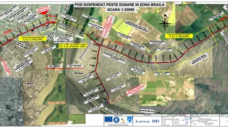 Probleme la Podul Suspendat de la Brăila. Au apărut infiltrații la blocurile de ancoraj. CNAIR: nu afectează structura podului