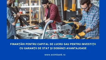Exim Banca Românească, credite pe 72 de luni, garantate 90 la sută de stat