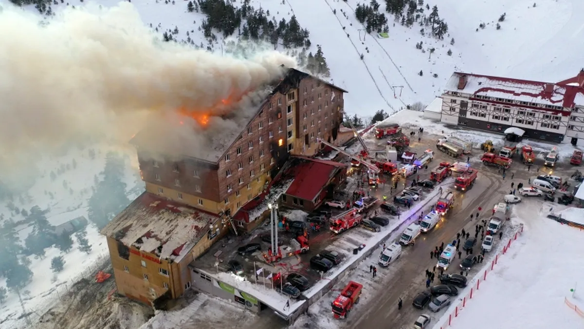 UPDATE / Incendiu puternic la un resort dintr-o stațiune celebră de schi. 66 de persoane au murit!
