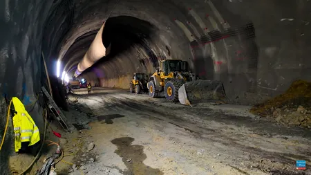 Cum se construiește primul tunel forat de autostradă din România: imagini spectaculoase
