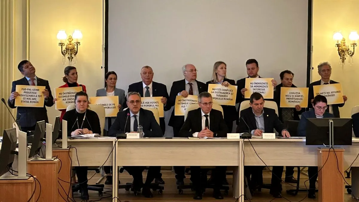 Protest AUR în Parlament față de legea guvernanței corporative