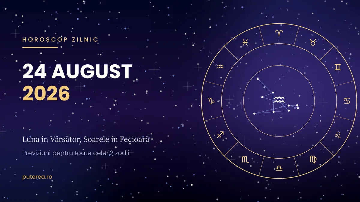 Horoscop 24 august 2026, toate zodiile. Ce aduce Luna în Vărsător pentru fiecare nativ