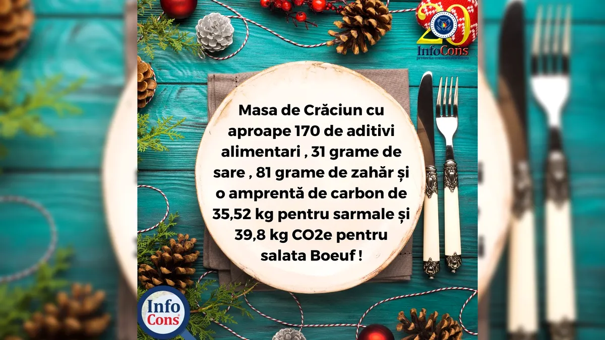Masa de Crăciun plină de aditivi alimentari, sare și zahăr