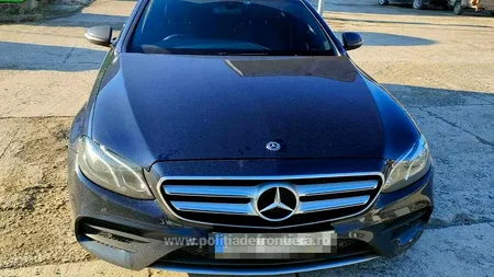 Un Mercedes furat din Marea Britanie acum două luni a fost găsit ieri în Poienile de sub Munte