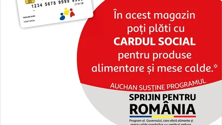 Magazinele Auchan în care pot fi folosite tichetele sociale de 250 lei emise de Up România și Sodexo