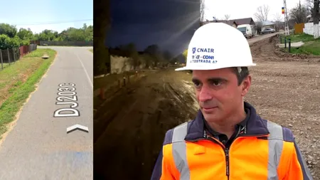 Drum județean distrus de lucrările la A7: Asocierea Coni-Trace a transformat un drum de asfalt în unul de noroi