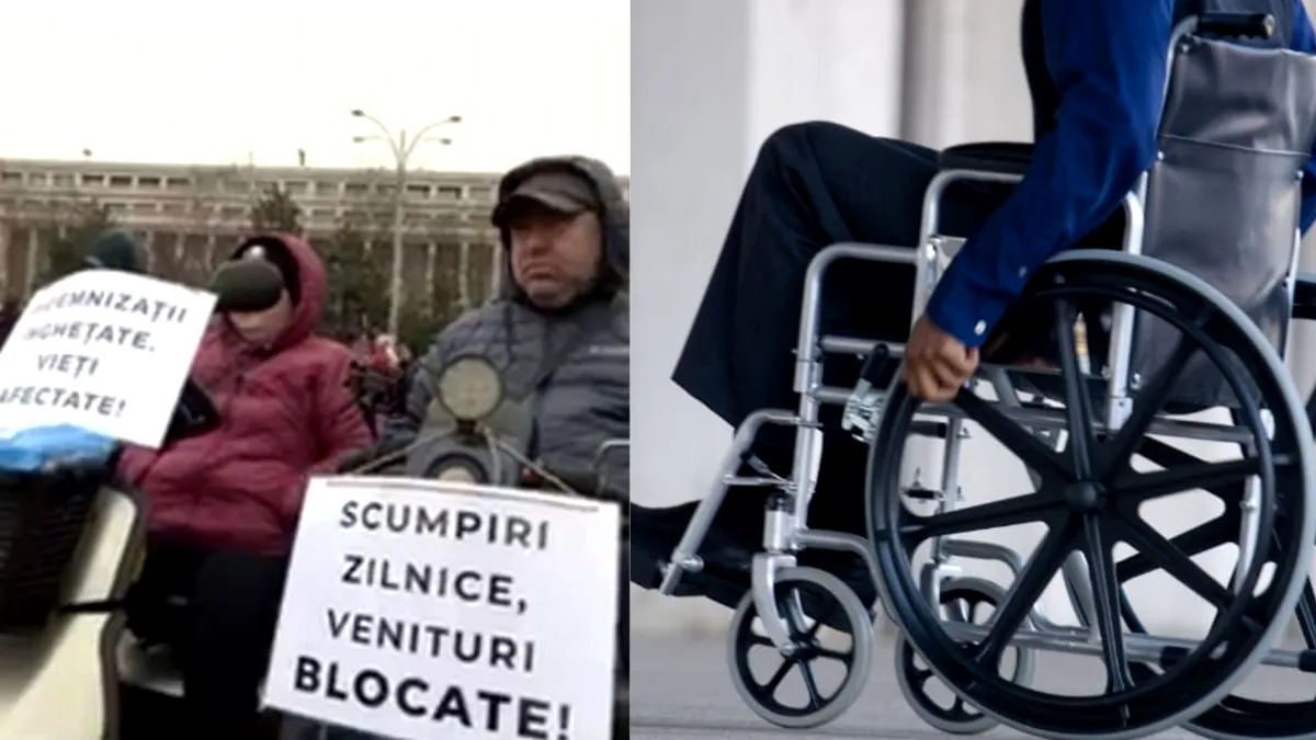 Protest în București: sute de persoane cu dizabilități au ieșit în stradă. De ce sunt nemulțumiți