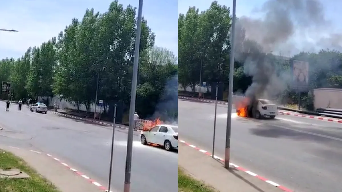 A ars un Logan în fața casei lui Teia Sponte, prietenul lui Gigi Becali VIDEO