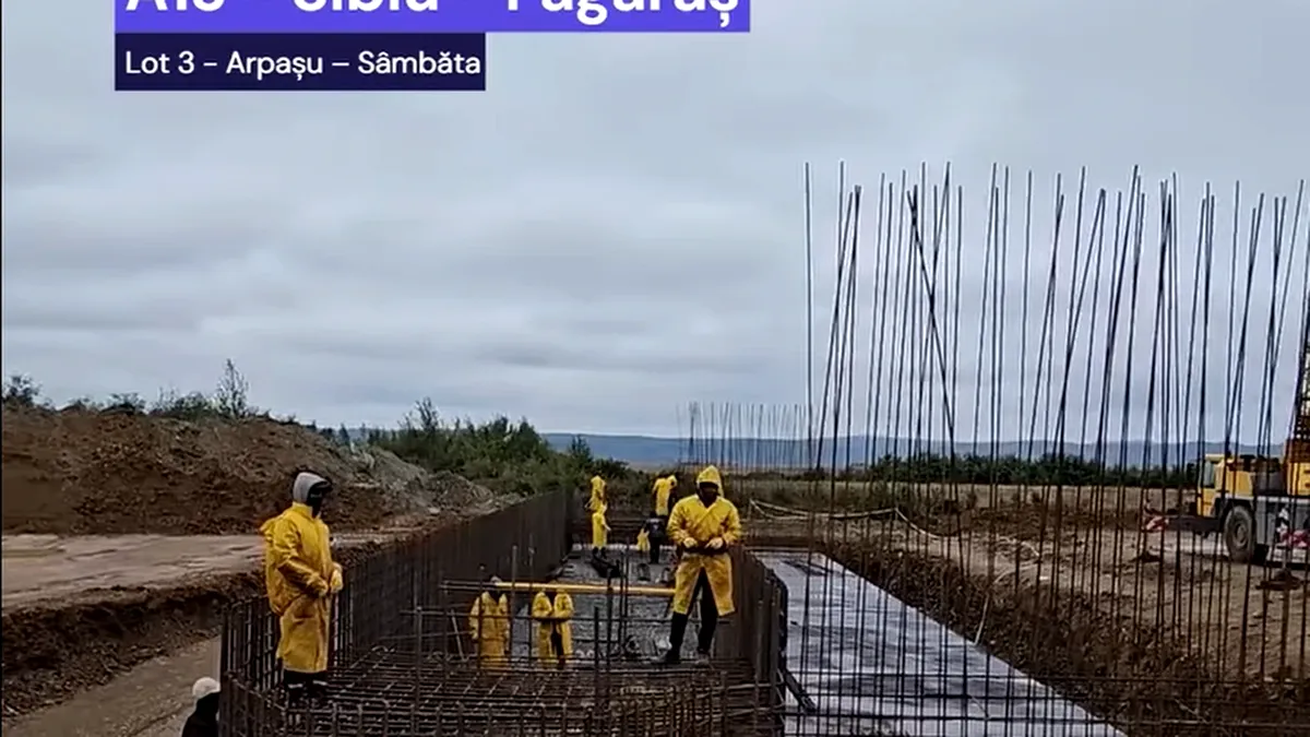 Makyol nu ține cont de vreme: avansează cu lucrările pe Autostrada (A13) Sibiu - Făgăraș (VIDEO)