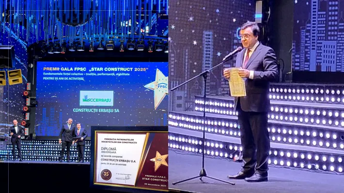 Gala Star Construct 2025. Construcții Erbașu – 35 de ani de activitate: Vocea constructorilor români trebuie să fie auzită și respectată