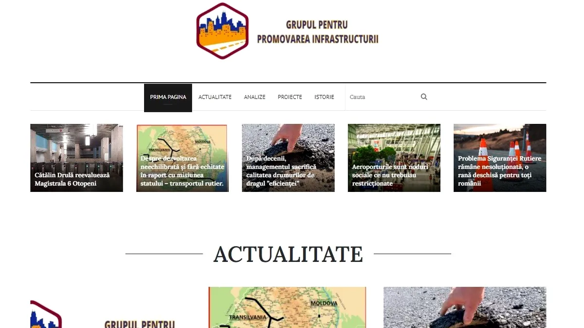 Asociația Grupul pentru Promovarea Infrastructurii a lansat un site specializat de analiză, opinii și soluții pentru infrastructură