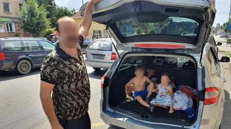 Trei copii descoperiți în portbagajul unui autoturism, la un filtru al poliției