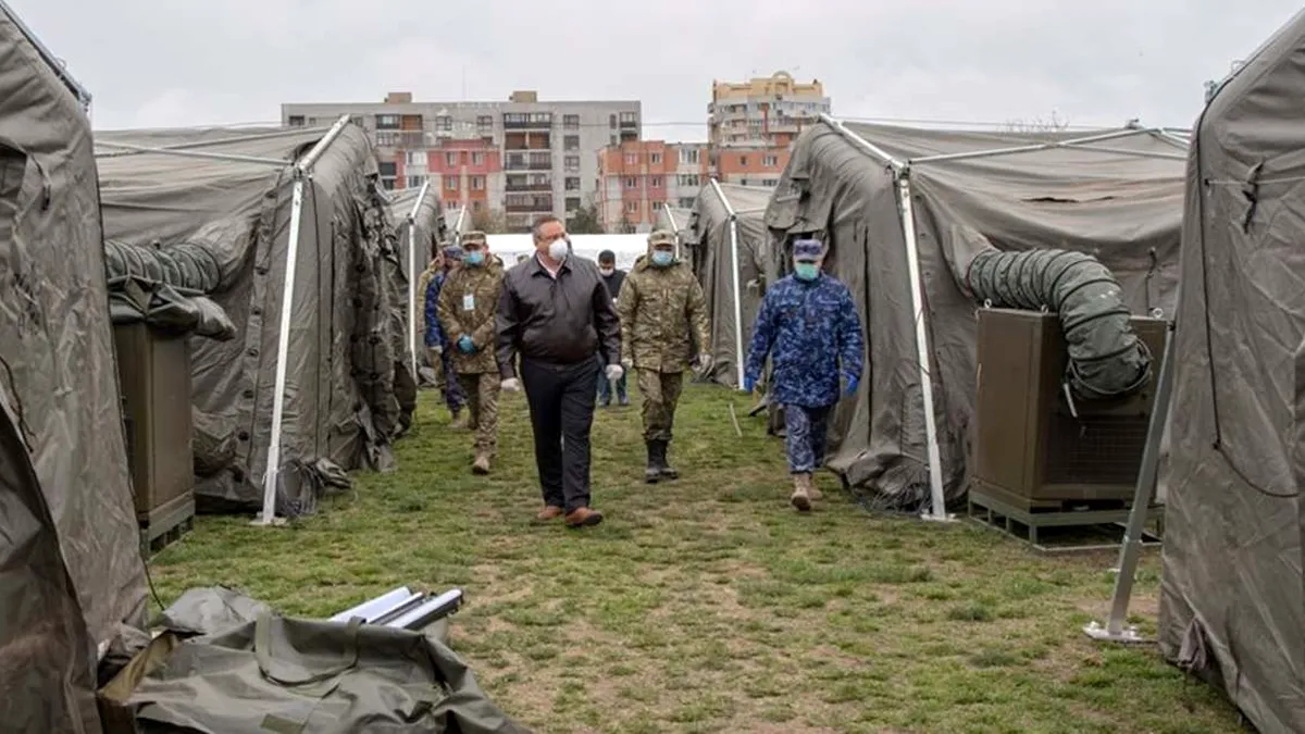 Situație gravă în România! Spitalul militar mobil din Timișoara a rămas fără locuri libere la numai patru zile de la deschidere