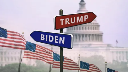 Joe Biden și Donald Trump: umăr la umăr în ultimul sondaj pentru alegerile prezidențiale din SUA. Îi desparte un singur procent.
