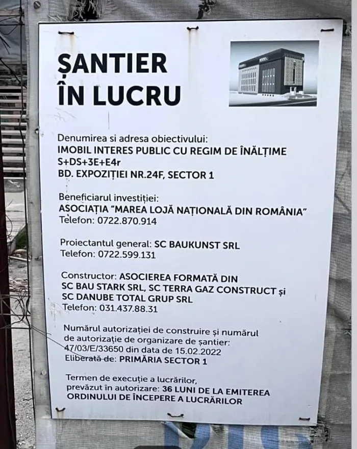 Un impunător templu masonic, ridicat în sectorul 1 al Capitalei. Construcția e aproape gata