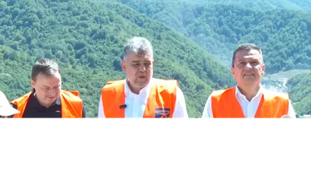 Marcel Ciolacu și Sorin Grindeanu, vizită pe șantierul de pe Valea Oltului: Săptămâna viitoare avem termenul maxim când se va deschide