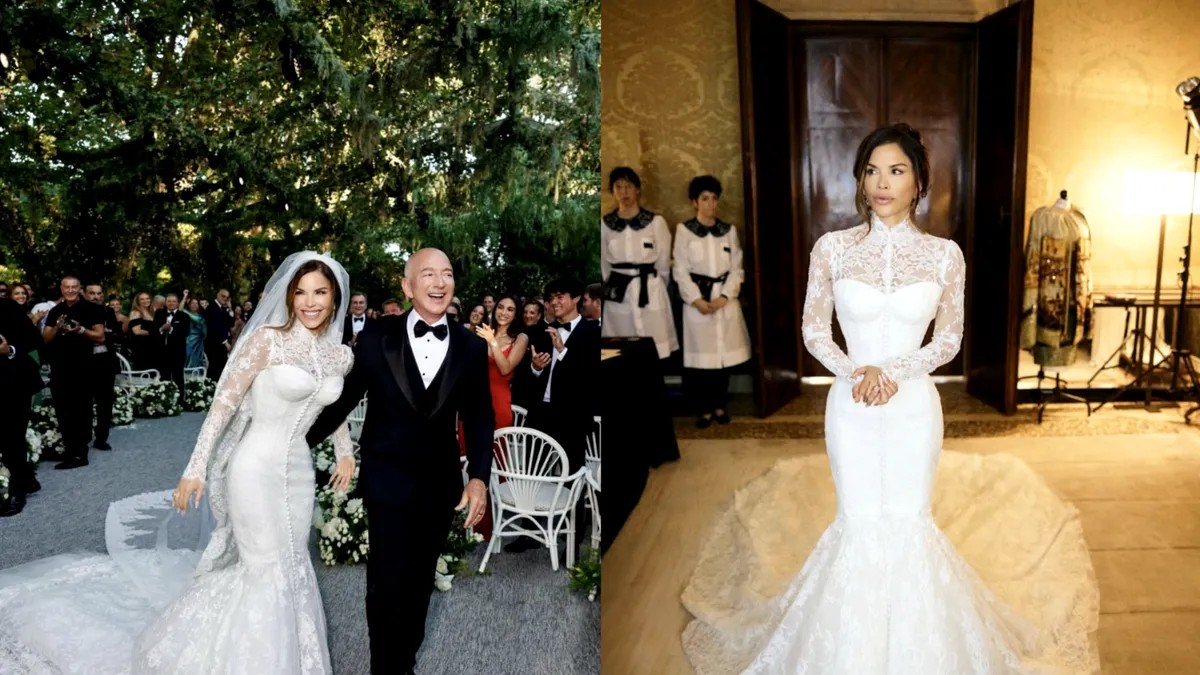 Ce rochie de mireasă a purtat Lauren Sánchez. Soția lui Jeff Bezos a ales o creație Dolce & Gabbana