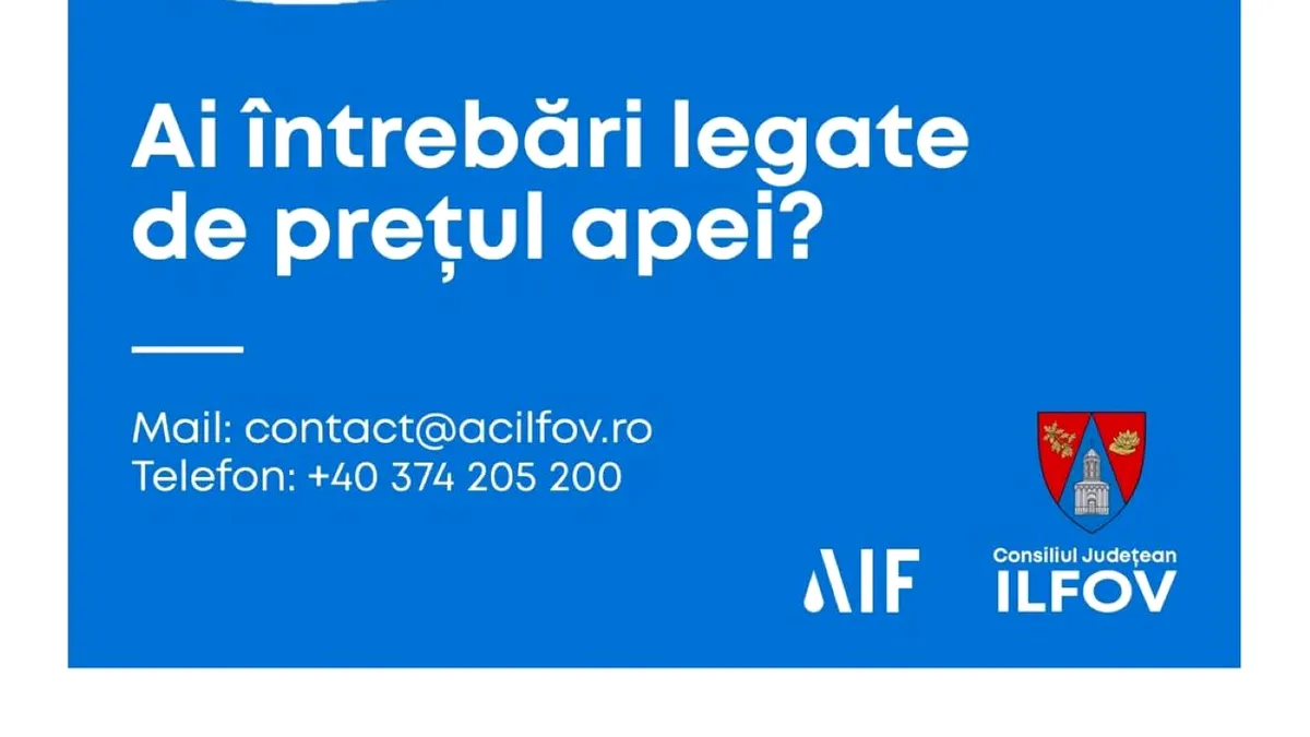 Apă Ilfov răspunde întrebărilor publicului consumator