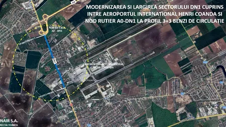 DN1 din dreptul aeroportului Otopeni va fi lărgit la 3 benzi