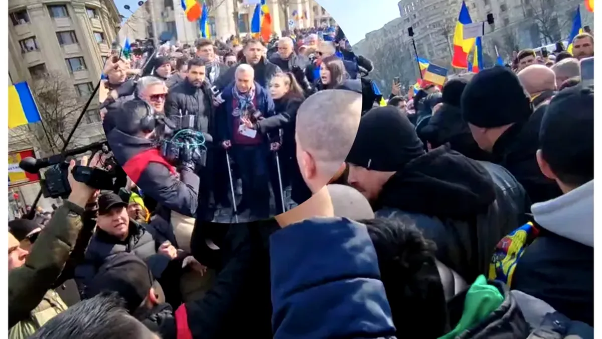 Noi incidente la protestul organizat de susținătorii lui Călin Georgescu. Jurnaliști de la RTV, hărțuiți de manifestanți