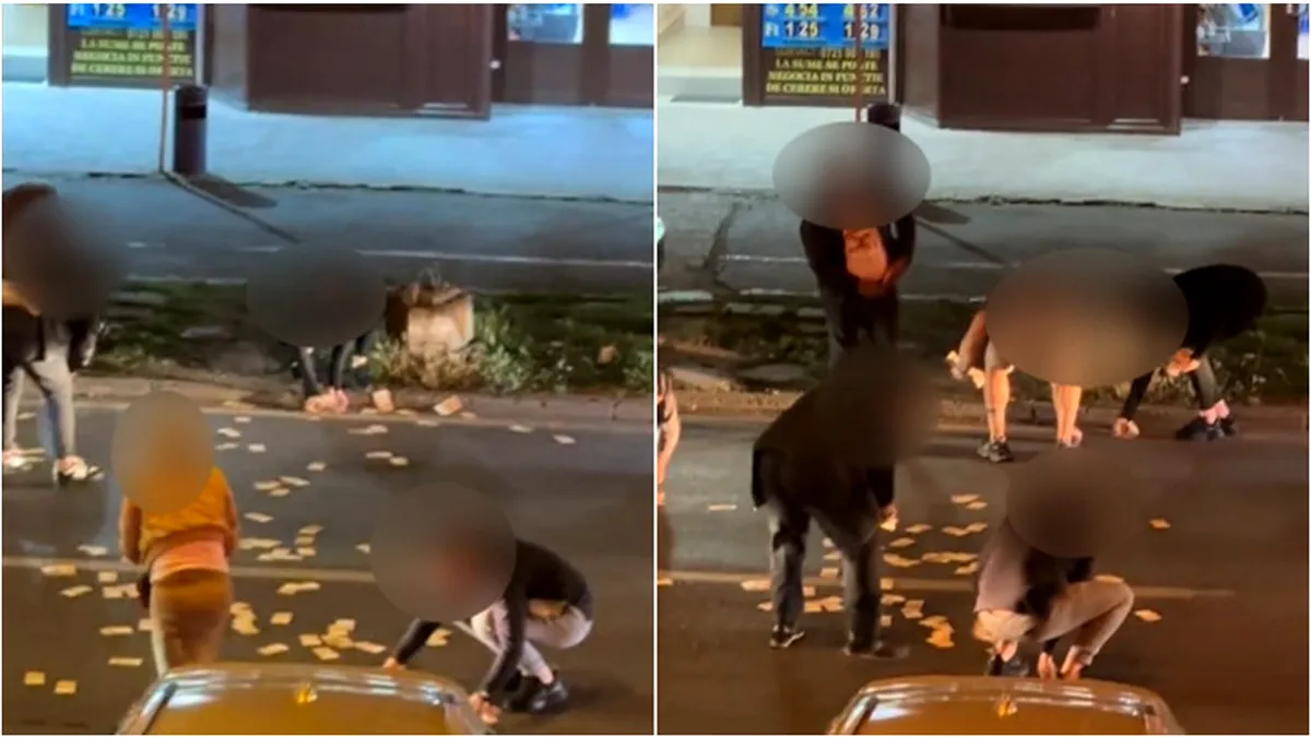 Gest șocant în Timișoara: O femeie a aruncat 13.000 de euro pe șosea